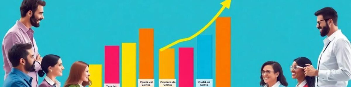 Personas analizando gráfico de ventas colorido