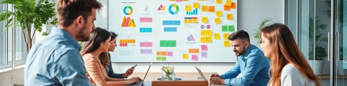 Personas trabajando en equipo en una sala de reuniones.