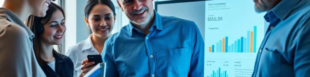 Equipo analiza gráficos en reunión de oficina.