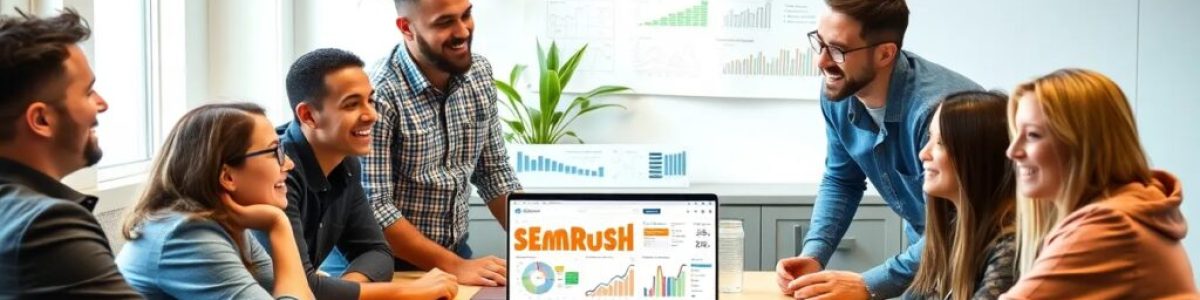 Reunión de trabajo con análisis en pantalla.